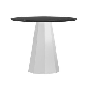 Imagem de Mesa Isis 100X100 Off White/Preto - New Ceval