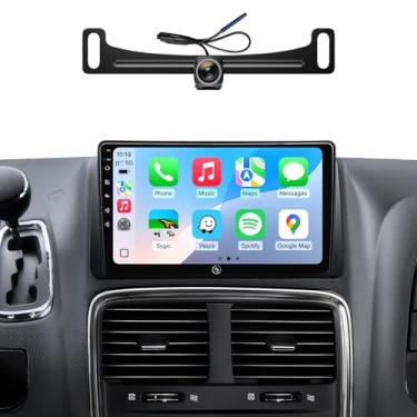 Imagem de Rádio automotivo de 22 cm para Dodge Grand Caravan Stereo 2011-2020 Chrysler Town & Country 2012-2016 | Tela sensível ao toque QLED sem fio CarPlay Android Auto | AM/FM | Controle de volante