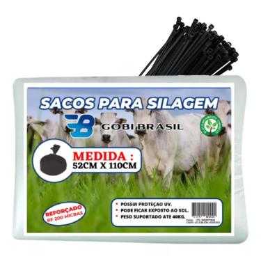 Imagem de 100un Saco Para Silagem 52x110 200micras + 100 Abraçadeiras