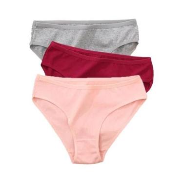 Imagem de Conjunto De 3 Calcinhas De Algodão Femininas Com Design Jacquard, Core
