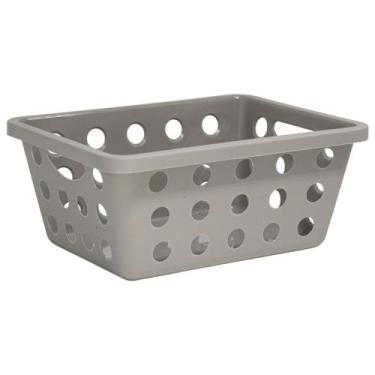 Imagem de Cestas Organizadoras 1,2L Plástico Reforçado Kit 4 para Armário e Lava