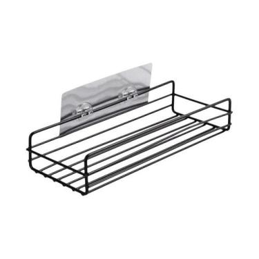 Imagem de Prateleira De Armazenamento De Ferro Preto Para Banheiro, Organizador 