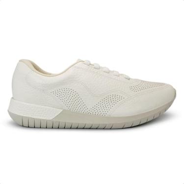 Imagem de Tênis Usaflex Feminino em Couro Cadarço Elástico Casual Branco Ah1721006 35