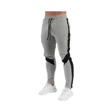 Imagem de Calças Jogger Masculinas Pretas Justas, Roupas Casuais De Fitness, Cal