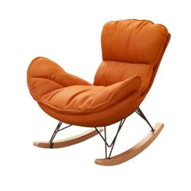 Imagem de Cadeira de balanço ao ar livre, cadeira reclinável acolchoada com almofada para ambientes externos, cadeiras de balanço grandes para varanda, varanda, jardim, sala de estar (off-white)