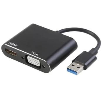 Imagem de Adaptador USB 3.0 Para HDMI VGA Conversor Vídeo 1080p