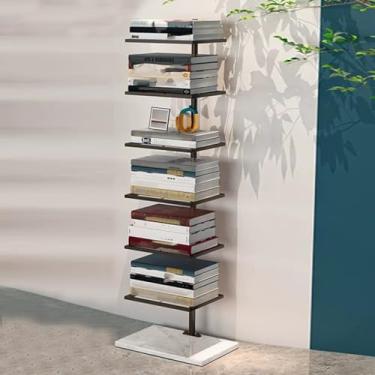 Imagem de Torre de livros de lombada de metal, torre de estante vertical moderna, estante invisível do chão ao teto, para escritório em casa, sala de estar, quarto, cozinha, preto - 35 x 28 x 114 cm