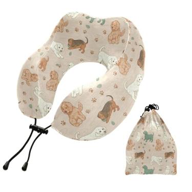 Imagem de Burbuja Almofada de pescoço de cachorro para viagem, almofada de viagem de espuma viscoelástica para suporte de cabeça de carro de avião dormindo, lavável na máquina e portátil