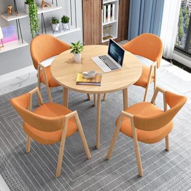 Imagem de Conjuntos de mesa de negociação para sala de conferências, conjunto de mesa redonda de recepção de escritório e cadeira de lounge, combinação de mesa de recepção e cadeira, conjunto de mesa de centro