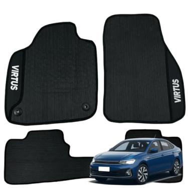 Imagem de Jogo de Tapete Emborrachado Para Virtus 2017 2018 2019 2020 a 2026 Kit Automotivo Carpete