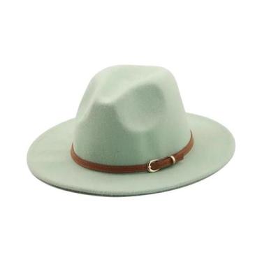 Imagem de Chapéu Fedora Branco E Preto Com Aba Larga 56-60cm Em Feltro Imitação 