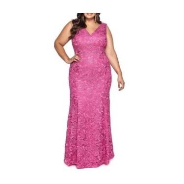 Imagem de Vestido Plus Size 77 Formatura Renda Longo Madrinha Festa Noite - Bell