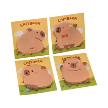 Imagem de Blocos De Notas Adesivas Kawaii De Animais - Pacote Com 4: Panda, Gato