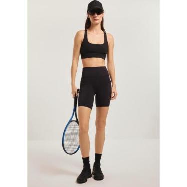 Imagem de Bermuda Ciclista Feminina 6 Bolsos Com Corte A Laser - Preto G - Herin