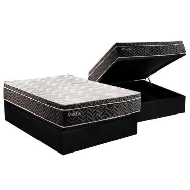 Imagem de Cama Box Baú Casal: Colchão Molas Paropas Extrapedic Olímpia + Base Crc Suede Black(138X188)