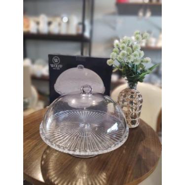 Imagem de Prato para bolo com pe de vidro e tampa bangkok  - wolff 29cm x 21cm