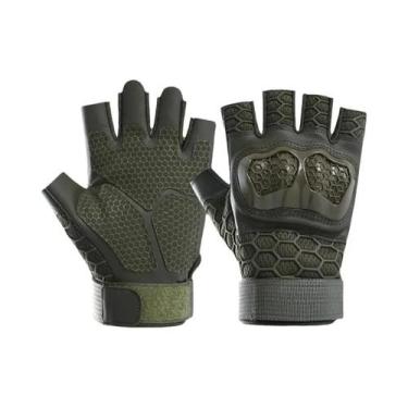 Imagem de Luvas Táticas Masculinas De Dedo Curto Com Proteção Rígida Antiderrapa