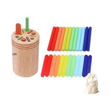 Imagem de Brinquedos Educativos Sensoriais De Madeira Montessori Para Classifica