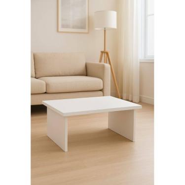 Imagem de Mesa de Centro Basic MDF Branco Fosco Moderna Compacta e Fácil Montagem