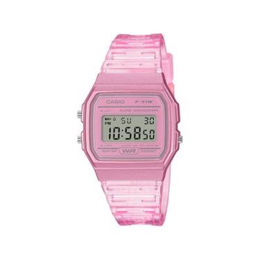 Imagem de Relógio Casio Digital Feminino Transparente Rosa F-91WS-4DF