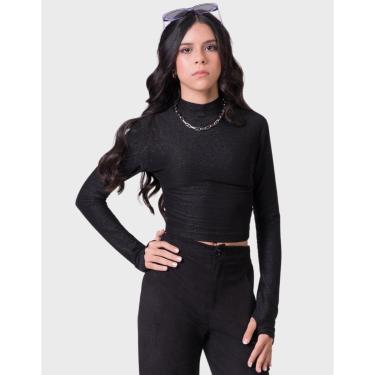 Imagem de Blusa Manga Longa Detalhada Lurex Dia a Dia Elgante Inverno Frio Novo - Feminino 12 a 18 anos-Feminino