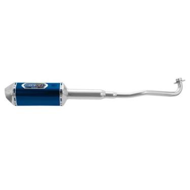 Imagem de Escape Pro Tork Mini 3 Biz C-125 2009 À 2020 Flex Curva Cromada, AZUL,