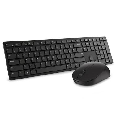 Imagem de Kit Teclado e Mouse Sem Fio Dell Pro, 4000 DPI, ABNT2, Preto - KM5221W-Unissex