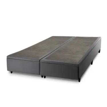 Imagem de Base Box Baú Prince Sued Queen Size 158 X 197 X 41cm Cinza
