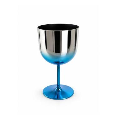 Imagem de Taça Gin Metalizada Azul Gold 600ml Elegante P/ Drinks - LS Comercio