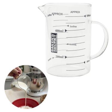 Imagem de Jarra Medidora Graduada BS40748 500ML Vidro Antirrespingo para Cozinha Transparente Baker's Secret