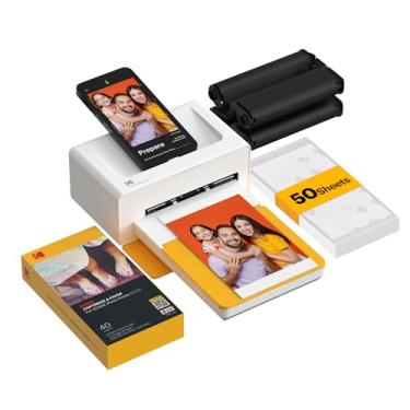 Imagem de KODAK Dock Plus Impressora fotográfica de 10 x 15 cm, 50 folhas, ancoragem e impressora Bluetooth para iPhone e Android, impressões coloridas instantâneas, sublimação de tinta 4PASS