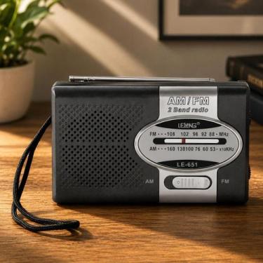 Imagem de Mini Rádio Portátil AM FM Com Fone De Ouvido Lelong LE651, Chumbo