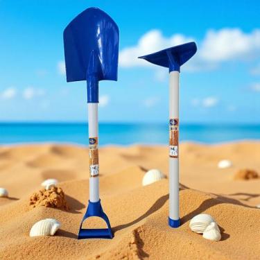 Imagem de Brinquedo de Praia Kit Enxada e Pá/ Para Brincar ao Ar Livre - DL, Azu