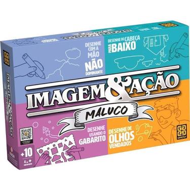Imagem de Jogo de Tabuleiro Imagem e Ação Maluco com Desafios Criativos para 4 a 10 Jogadores Grow