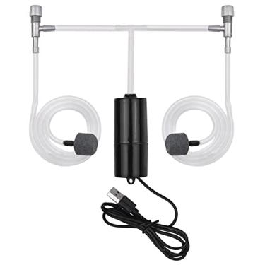 Imagem de Zwbfu Bomba de ar de aquário USB pequena bomba de com 2 s de pedra de ar suspensa fivela para pesca ao ar livre em tanque de peixes