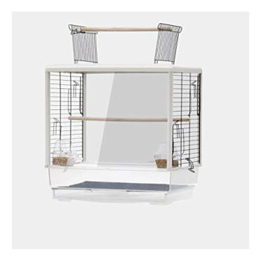 Imagem de KIZQYN Gaiolas Papagaio Gaiola de Pássaro Grande Gaiola de Reprodução de Luxo Gaiola de Pássaro Transparente Ornamental Gaiola de Pássaro Portátil Pequeno Tamanho Pássaros Viagem Gaiola de voo (Cor: C)