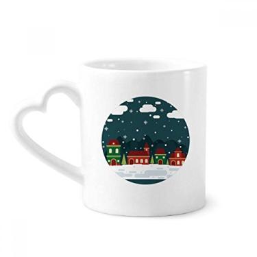 Imagem de Caneca para casa de árvore de neve neve neve caneca café cerâmica copo de coração de vidro
