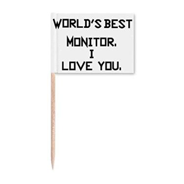 Imagem de Melhor monitor do mundo, I Love You, bandeiras de palito, marcador para decoração de festa
