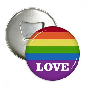 Imagem de Love LGBT Rainbow Homo Abridor de garrafas com ímã de geladeira emblema multifuncional