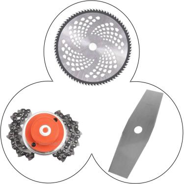 Imagem de Lâminas e Discos Para Roçadeira Kit 3 Em 1 Furo Ad20mm