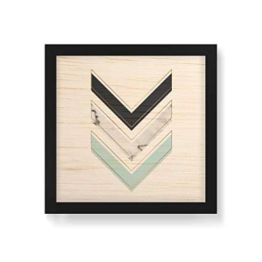 Imagem de Arte Maníacos Quadro Decorativo em Madeira Setas Para Baixo Rosa - 30x30cm (Moldura caixa em laca preta)