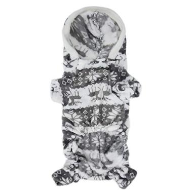 Imagem de Roupas de inverno para cães, macacões para cães, cinza, 1,2 m, confortável, quente, para gatos pequenos, médios e grandes (G)