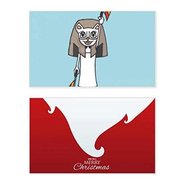 Imagem de Bandeira de árbitro Offside Cat Mummy árbitro Feriado Feliz Natal Cartão de parabéns Mensagem de Natal