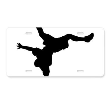 Imagem de DIYthinker Placa de licença esportiva de dança quebrando mão acessório de aço inoxidável para decoração de carro