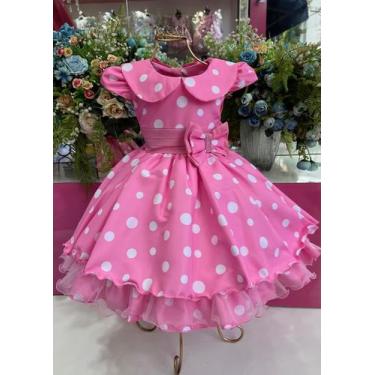 Imagem de Vestido Minnie Rosa Bolinha Branca Luxo - 1.2.3.4 - Paty Batizados