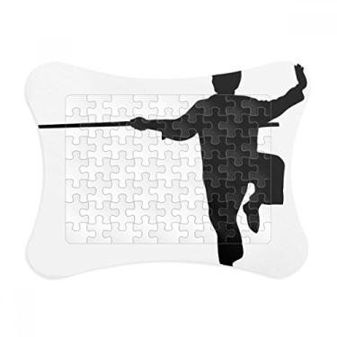 Imagem de Moldura de quebra-cabeça de arte marcial chinesa Shaolin Stick China Decoração de imagem Enfeite de jogo de quebra-cabeça