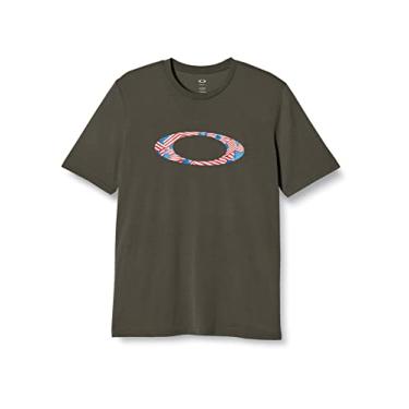 Imagem de Oakley Camiseta masculina com estampa Ellipse USA, Nova escova escura, G
