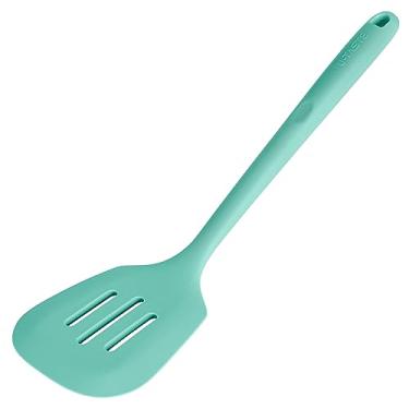 Imagem de Espátula de silicone com fenda de 34,5 cm: Flipper de espátula de cozinha resistente ao calor U-Taste 1600ºF, utensílio de cozinha de borracha larga sem costura flexível de grau alimentício para ovos,
