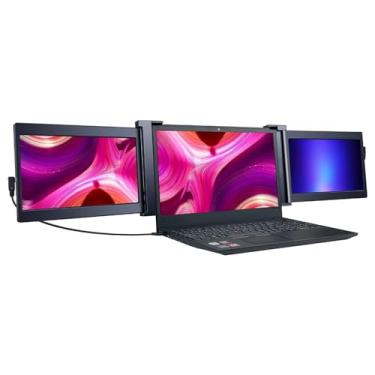 Imagem de Daconovo Monitor portátil de tela tripla de 13,3 polegadas Tela de expansão para laptop Resolução 1920 * 1080 para laptop de 13,3 a 16,5 polegadas