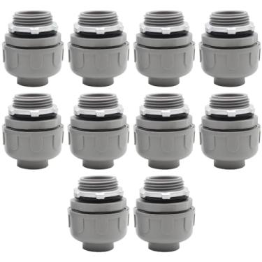 Imagem de AIRTAK FNMC-B Conector de conduíte flexível de PVC de 2,5 cm listado pela UL, acessórios de conduíte elétrico para ligações de conduíte elétrico interno e externo (2.5 cm-10 peças)